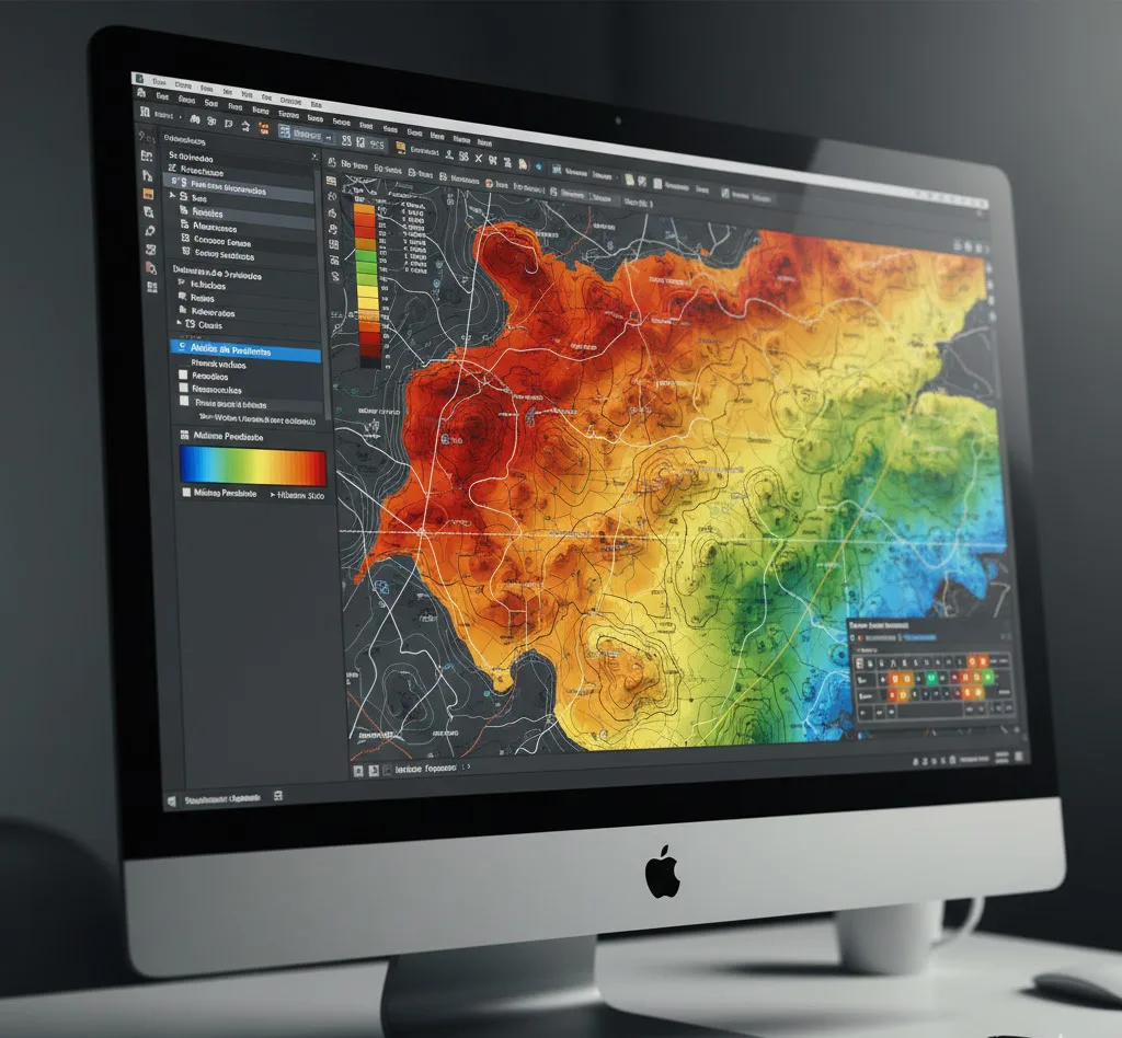 Ejemplo de modelado de superficies y mapas de pendientes en Civil 3D utilizando plantillas de estilos profesionales.