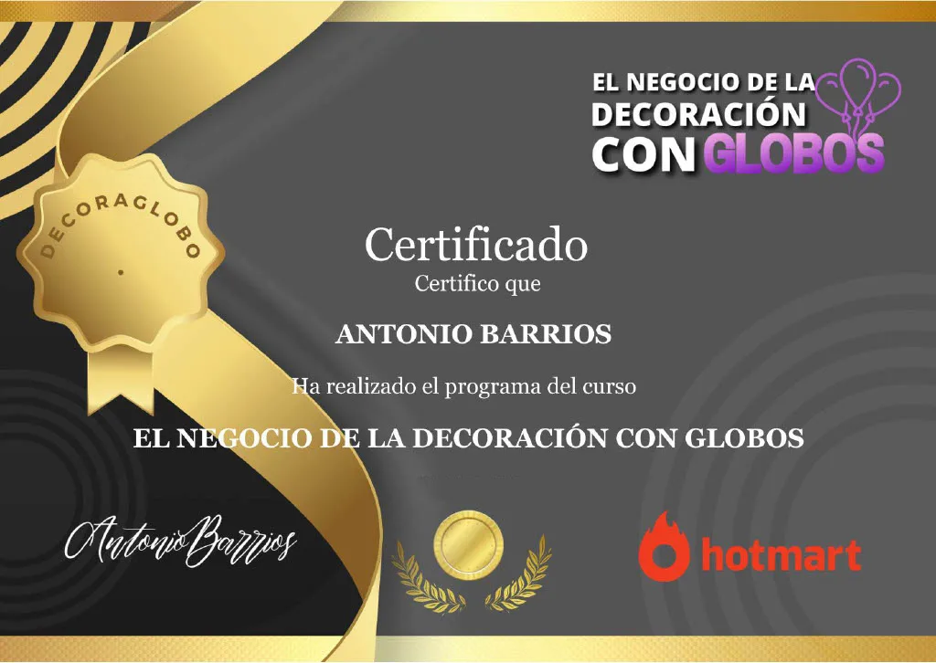 Representación gráfica del certificado del Curso