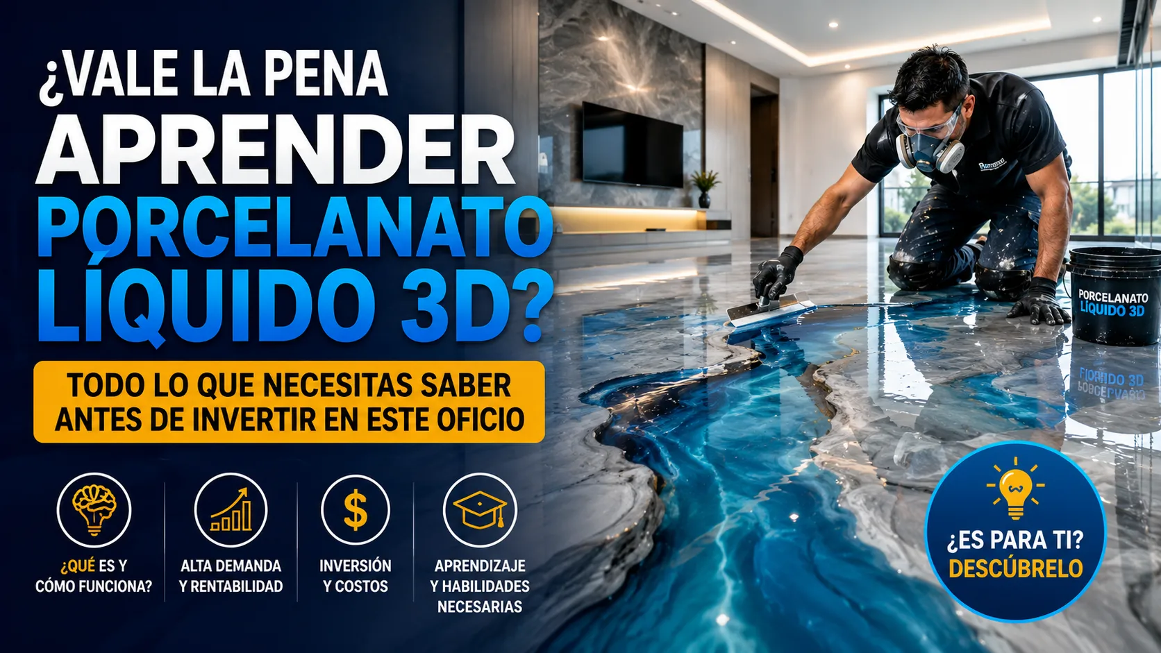 Aprender porcelanato líquido 3D con resina epóxica