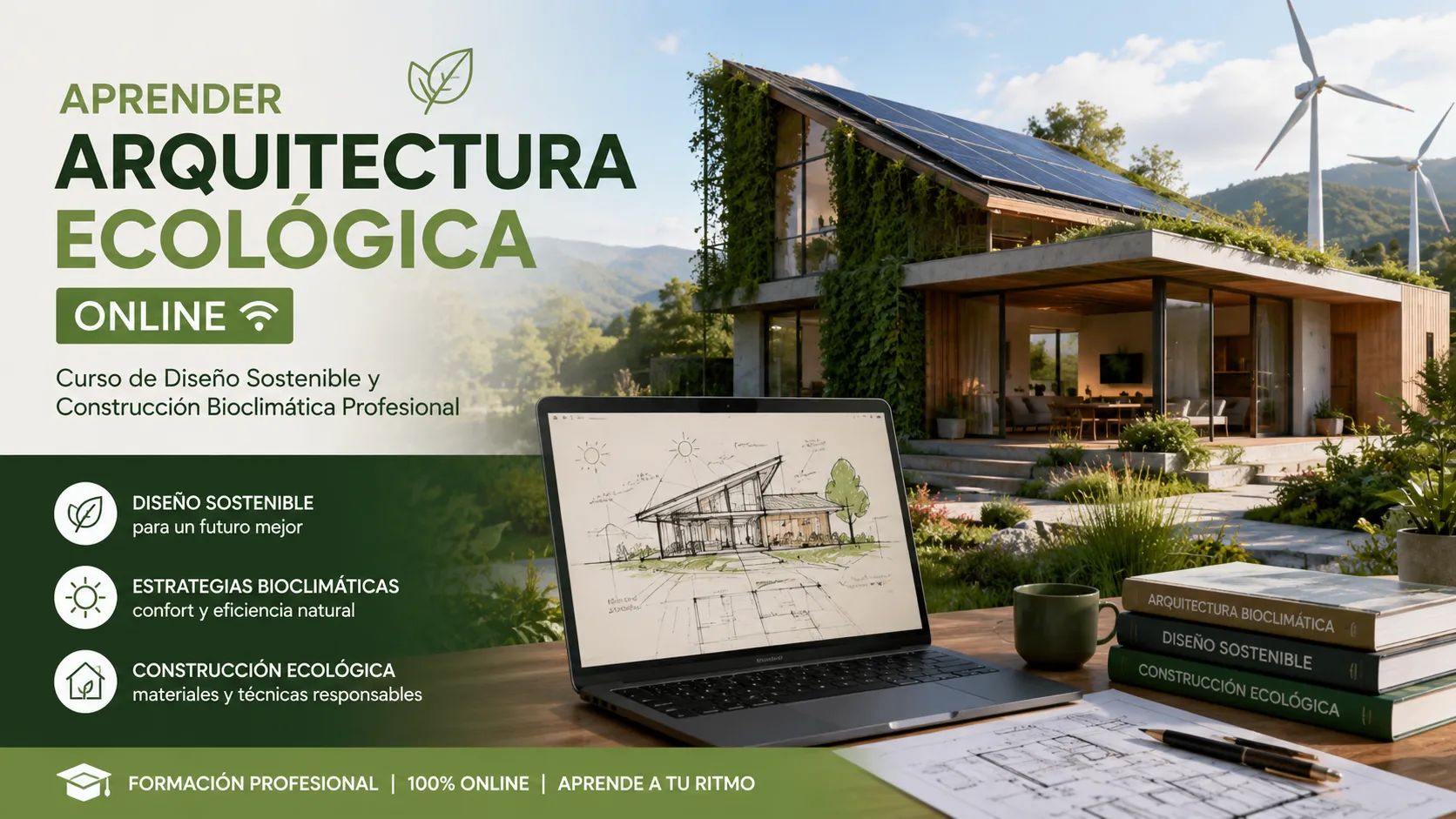 Aprender Arquitectura Ecológica Online: Curso de Diseño Sostenible y Construcción Bioclimática Profesional