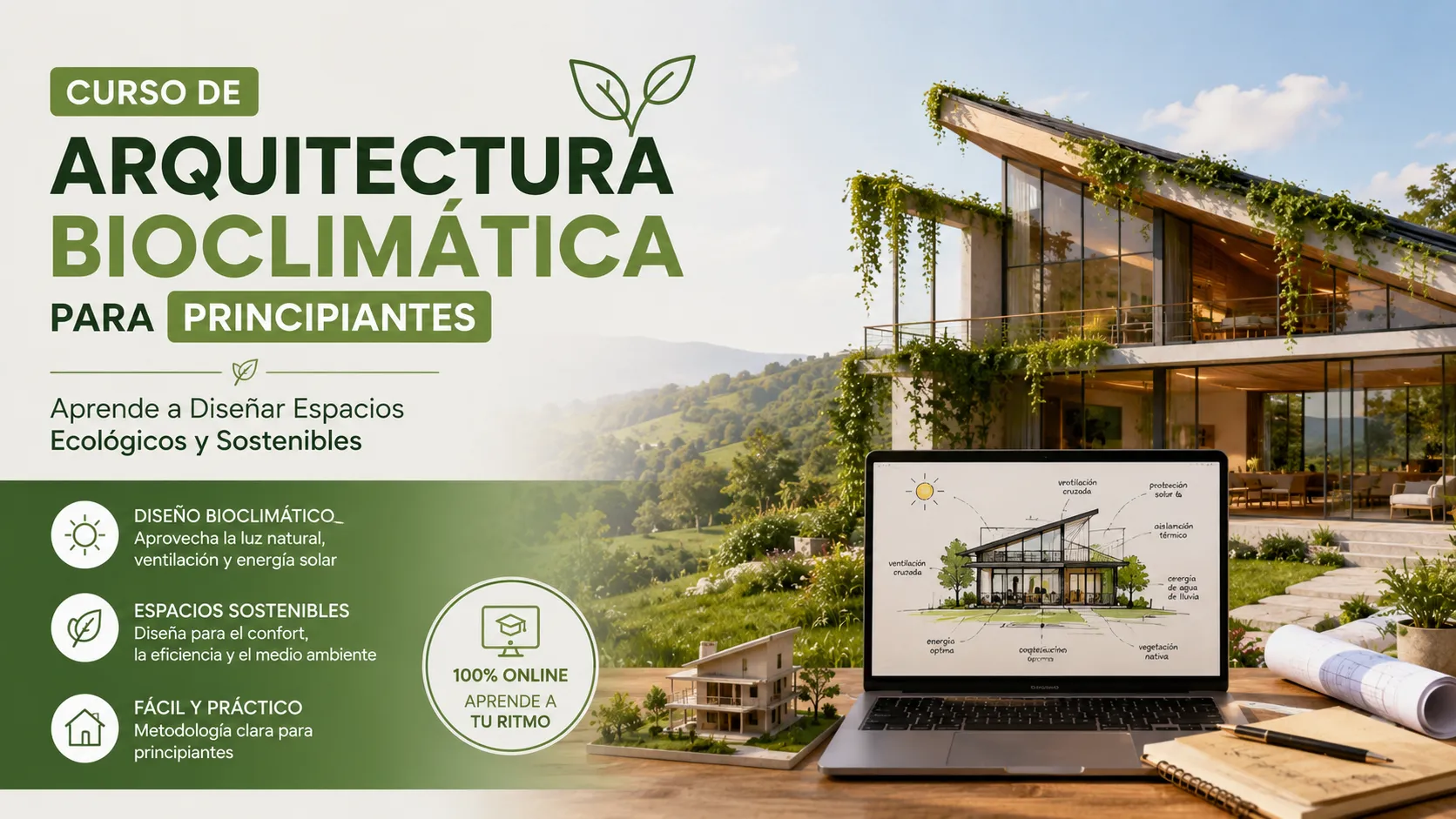 Curso de Arquitectura Bioclimática para Principiantes: Aprende a Diseñar Espacios Ecológicos y Sostenibles