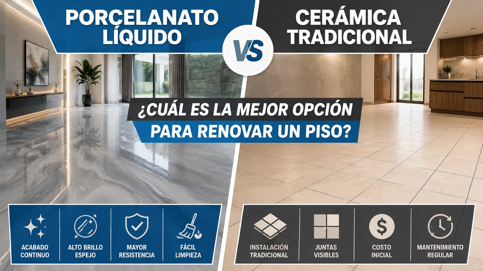 Porcelanato Líquido vs Cerámica Tradicional: ¿Cuál Es la Mejor Opción para Renovar un Piso?