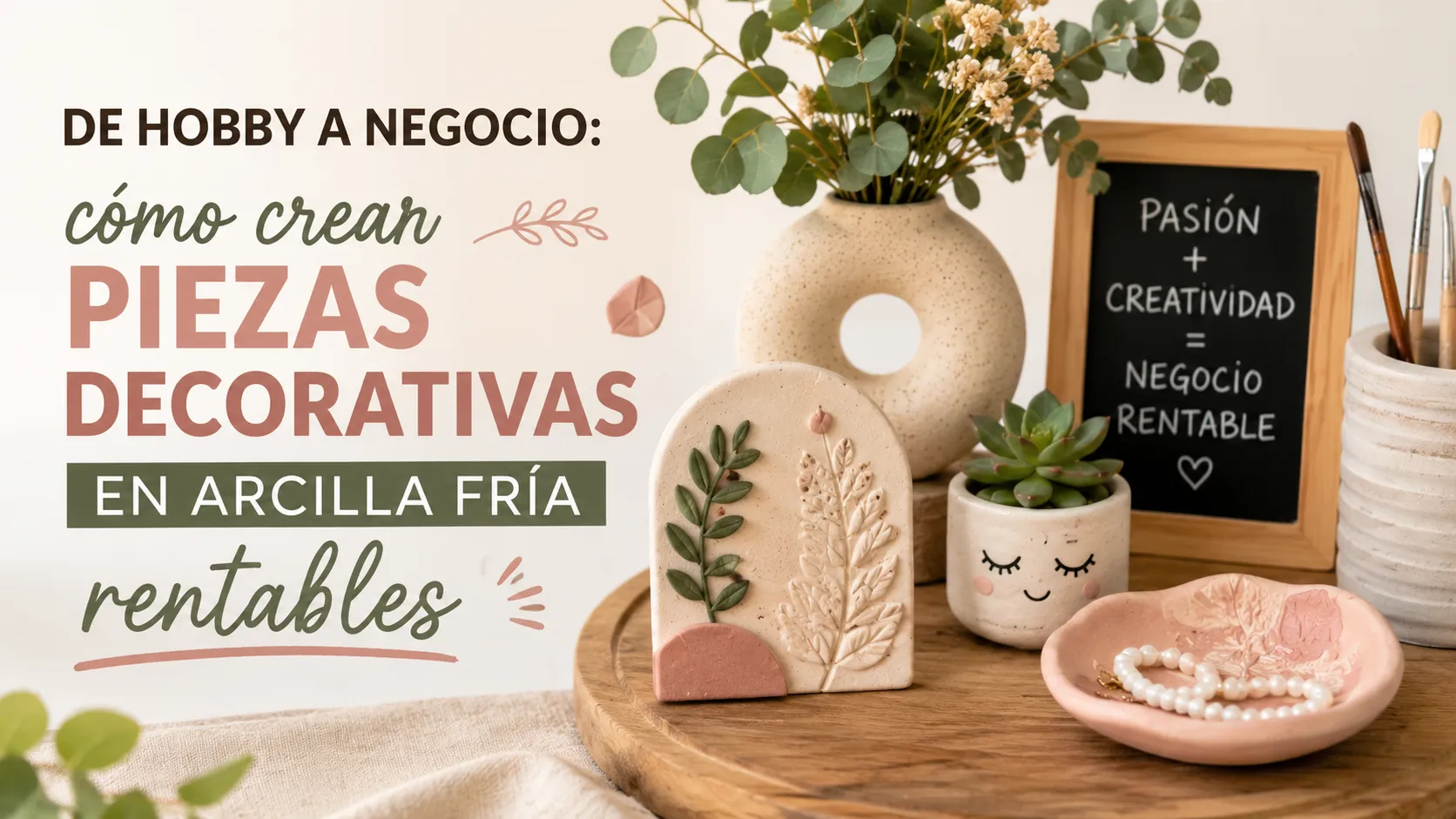 🎨 De hobby a negocio: cómo crear piezas decorativas en arcilla fría rentables