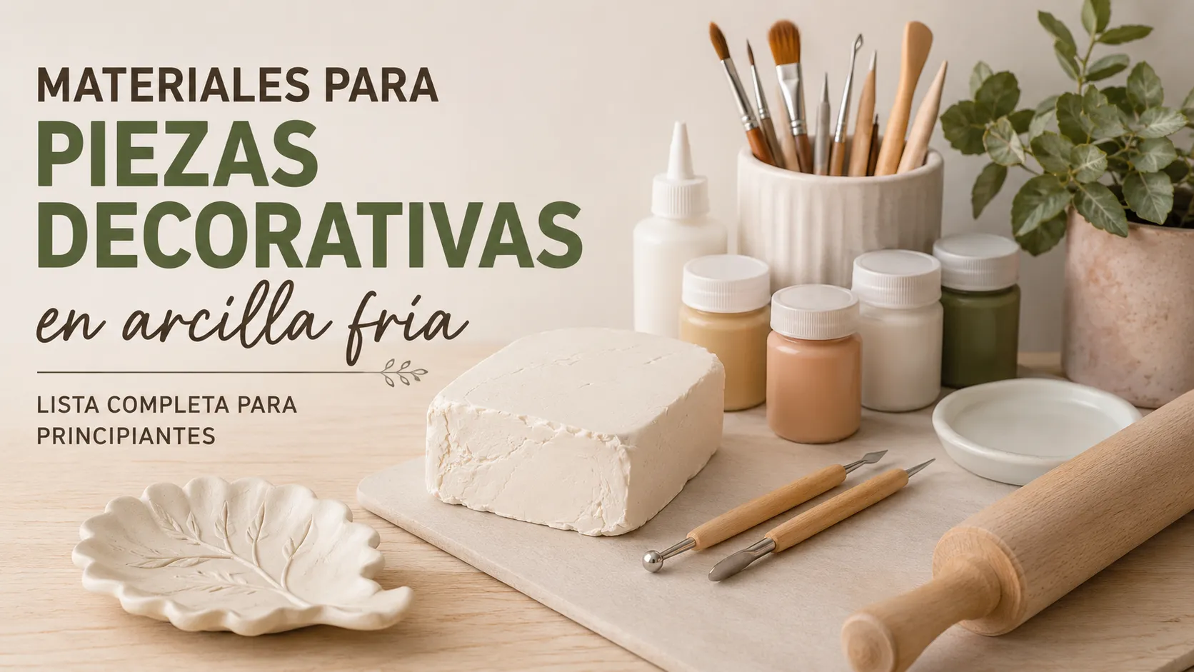 🎨 Materiales para piezas decorativas en arcilla fría: lista completa para principiantes